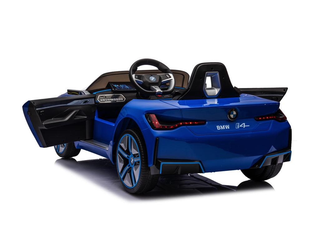 Bmw I4, Elektrische Kinderauto, 12V, Leren Zitje, Muziekmodule En Meer!