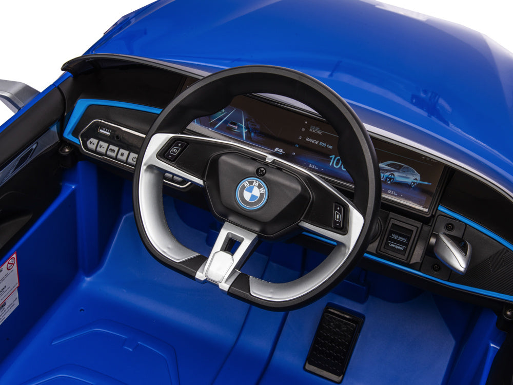 Bmw I4, Elektrische Kinderauto, 12V, Leren Zitje, Muziekmodule En Meer!