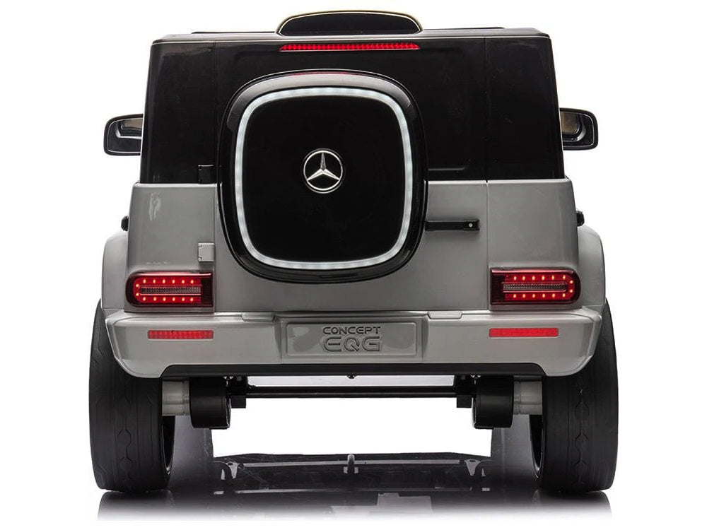 Mercedes Benz Eqg, 12 Volt Elektrische Kinderauto Met Rubberen Banden, Leder Zitje En Meer!