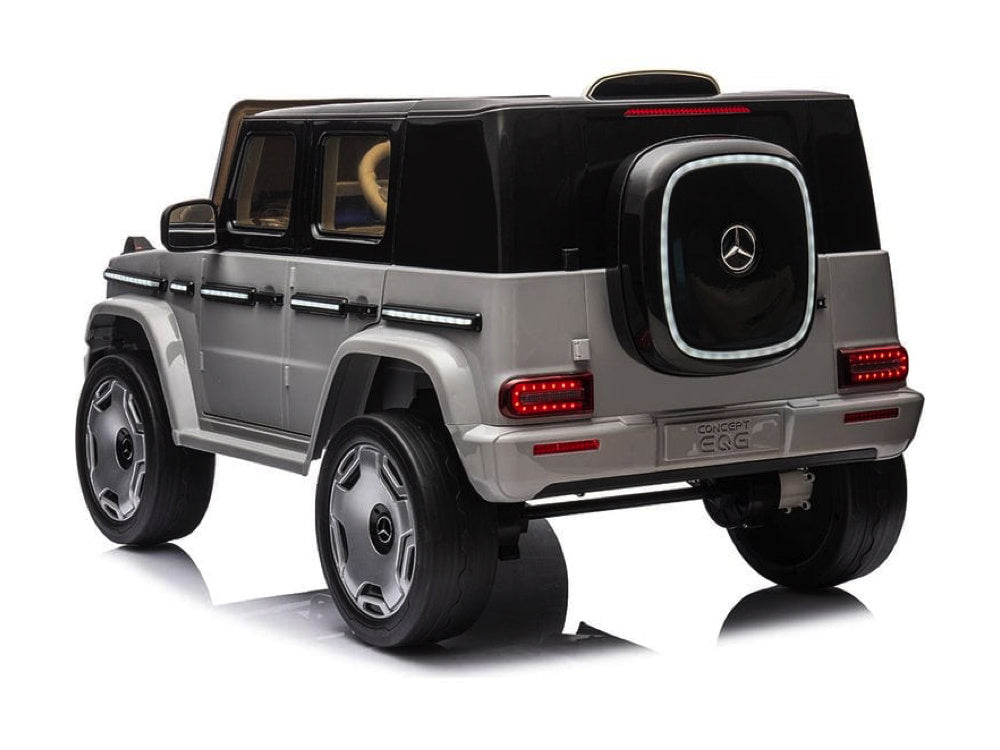 Mercedes Benz Eqg, 12 Volt Elektrische Kinderauto Met Rubberen Banden, Leder Zitje En Meer!