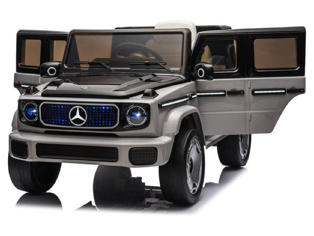 Mercedes Benz Eqg, 12 Volt Elektrische Kinderauto Met Rubberen Banden, Leder Zitje En Meer!