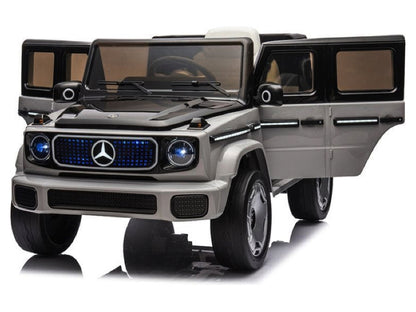 Mercedes Benz Eqg, 12 Volt Elektrische Kinderauto Met Rubberen Banden, Leder Zitje En Meer!