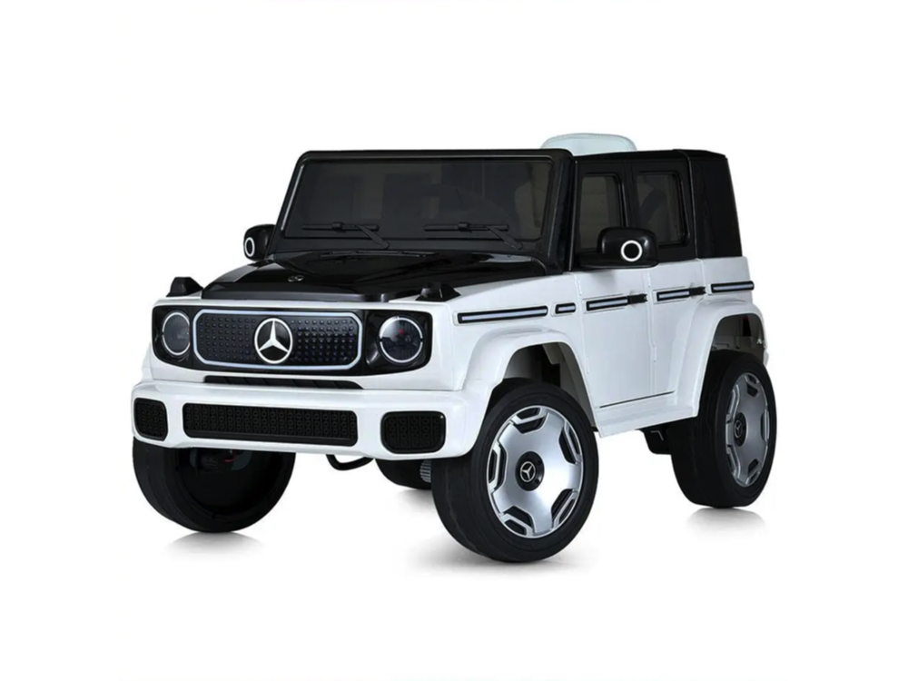 Mercedes Benz Eqg, 12 Volt Elektrische Kinderauto Met Rubberen Banden, Leder Zitje En Meer!