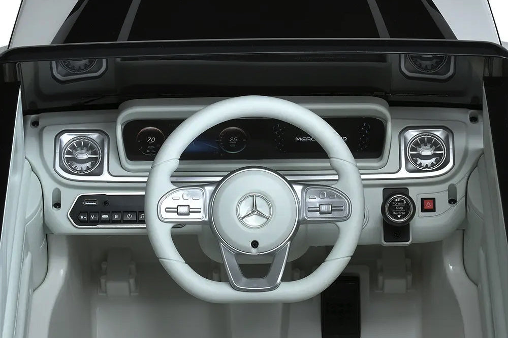 Mercedes Benz Eqg, 12 Volt Elektrische Kinderauto Met Rubberen Banden, Leder Zitje En Meer!