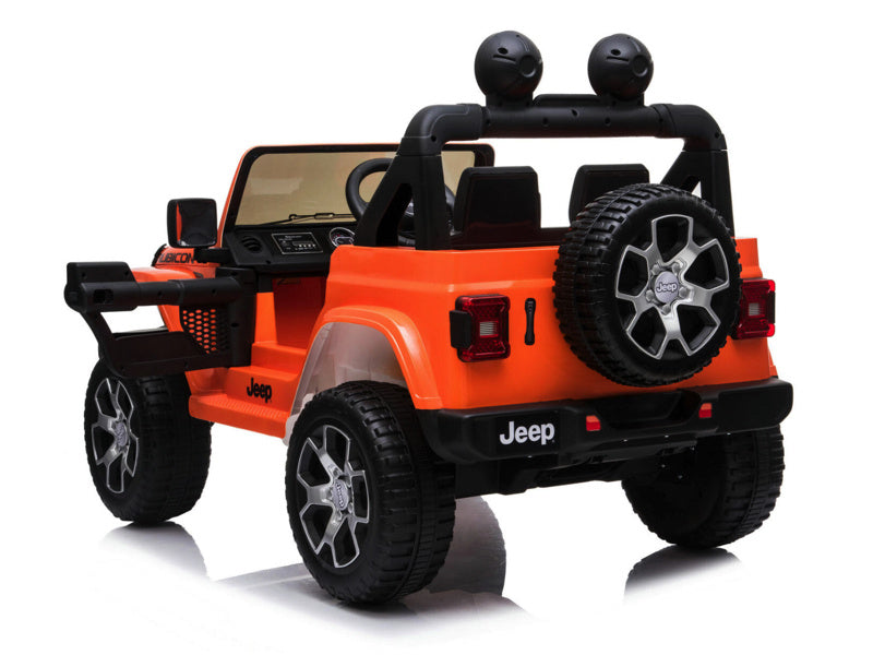 Jeep Wrangler Rubicon, 12V Kinderauto Met Lithium Accu, Rubberen Banden, Leder Zitje