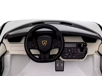 Lamborghini Sian, 2-Persoons 24 Volt Elektrische Kinderauto Met Rubberen Banden, Leder Zitje En Meer