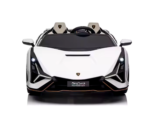 Lamborghini Sian, 2-Persoons 24 Volt Elektrische Kinderauto Met Rubberen Banden, Leder Zitje En Meer