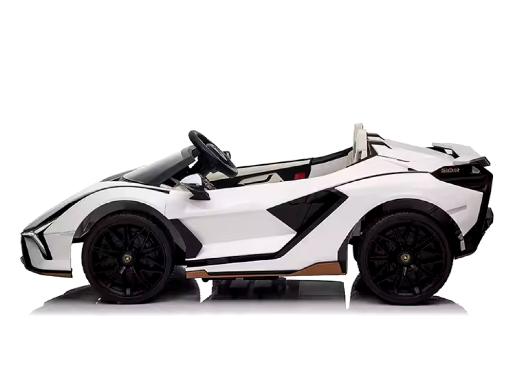 Lamborghini Sian, 2-Persoons 24 Volt Elektrische Kinderauto Met Rubberen Banden, Leder Zitje En Meer