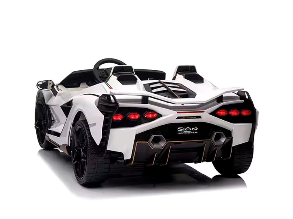Lamborghini Sian, 2-Persoons 24 Volt Elektrische Kinderauto Met Rubberen Banden, Leder Zitje En Meer