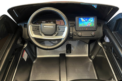 2-Persoons Range Rover, 24 Volt Elektrische Kinderauto, Mp4-Scherm, Rubberen Banden, Leder Zitting