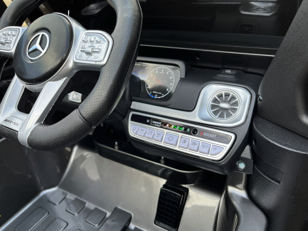 Mercedes G63, 12 Volt Kinder Accu Auto, Rubberen Banden, Leder Zitje En Meer!