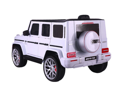 Mercedes G63, 12 Volt Kinder Accu Auto, Rubberen Banden, Leder Zitje En Meer!