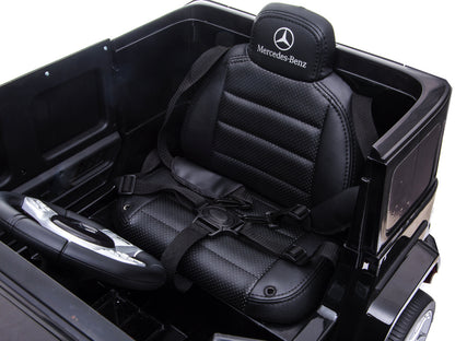 Mercedes G63, 12 Volt Kinder Accu Auto, Rubberen Banden, Leder Zitje En Meer!