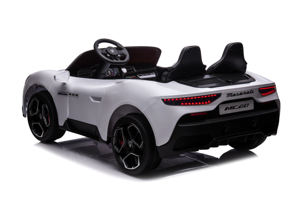 Maserati Mc20 2-Zitter, 24V Elektrische Kinderauto, Rubberen Banden, Leder Zitje.