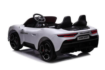 Maserati Mc20 2-Zitter, 24V Elektrische Kinderauto, Rubberen Banden, Leder Zitje.