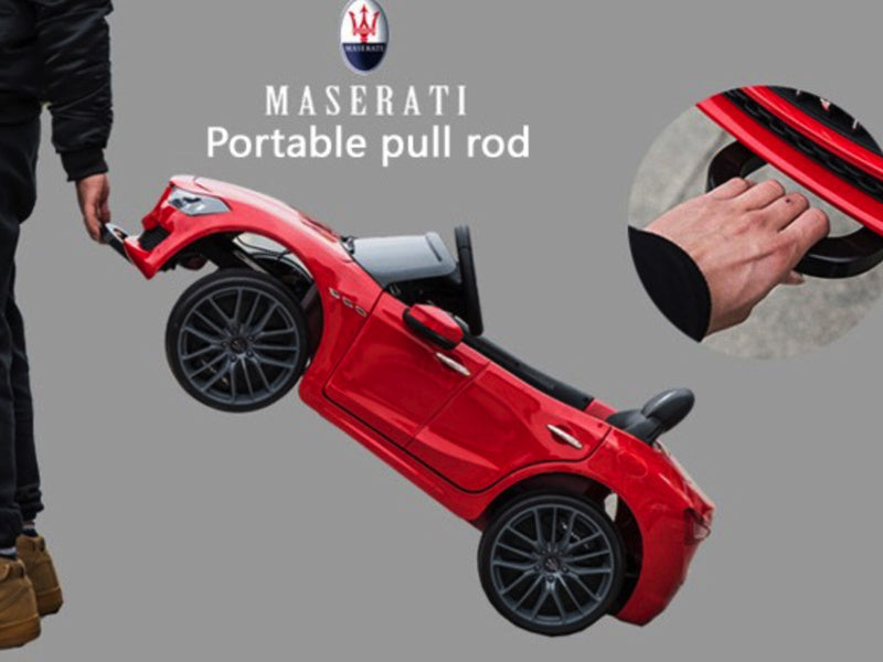 Maserati Ghibli, 12V Elektrische Kinderauto, Rubberen Banden, Leder Zitje.
