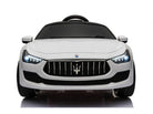 Maserati Ghibli, 12V Elektrische Kinderauto, Rubberen Banden, Leder Zitje.