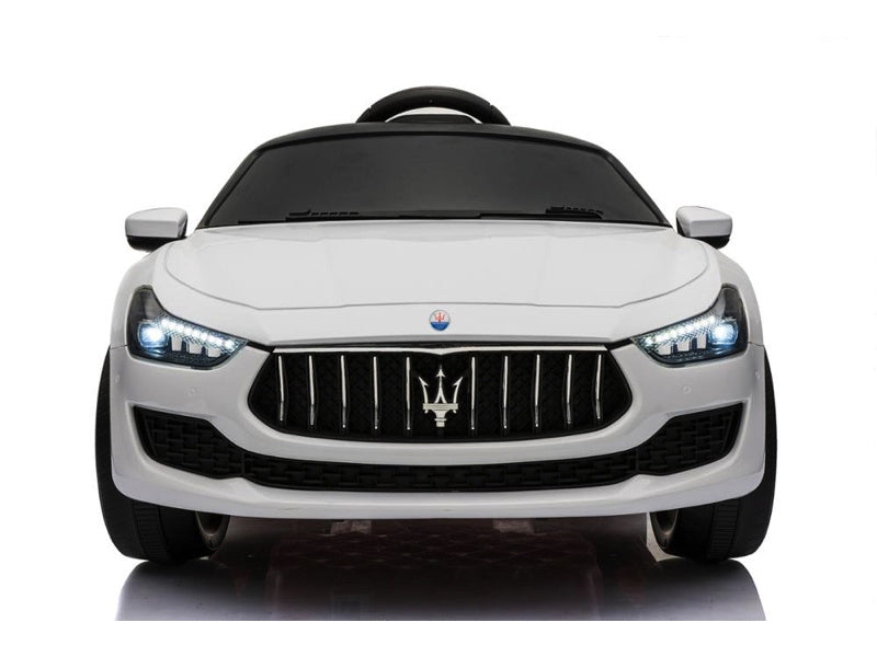 Maserati Ghibli, 12V Elektrische Kinderauto, Rubberen Banden, Leder Zitje.