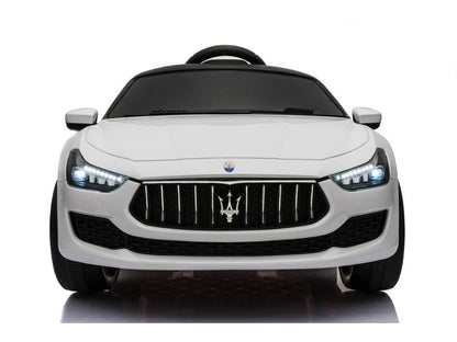 Maserati Ghibli, 12V Elektrische Kinderauto, Rubberen Banden, Leder Zitje.