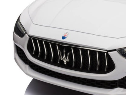 Maserati Ghibli, 12V Elektrische Kinderauto, Rubberen Banden, Leder Zitje.