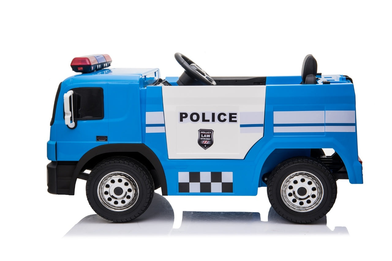 Politietruck 12V Elektrische Rit Op Vrachtwagen Blauw