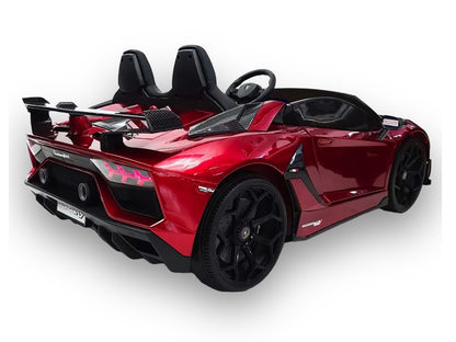Lamborghini Aventador, 2-Persoons 24 Volt Elektrische Kinderauto Met Rubberen Banden, Leder Zitje!