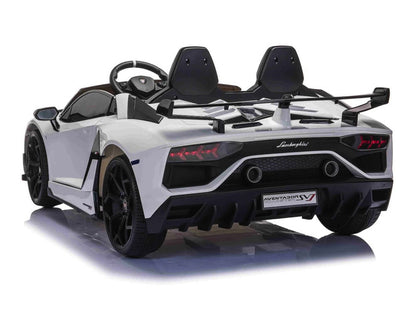 Lamborghini Aventador, 2-Persoons 24 Volt Elektrische Kinderauto Met Rubberen Banden, Leder Zitje!