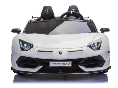 Lamborghini Aventador, 2-Persoons 24 Volt Elektrische Kinderauto Met Rubberen Banden, Leder Zitje!
