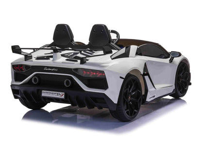 Lamborghini Aventador, 2-Persoons 24 Volt Elektrische Kinderauto Met Rubberen Banden, Leder Zitje!