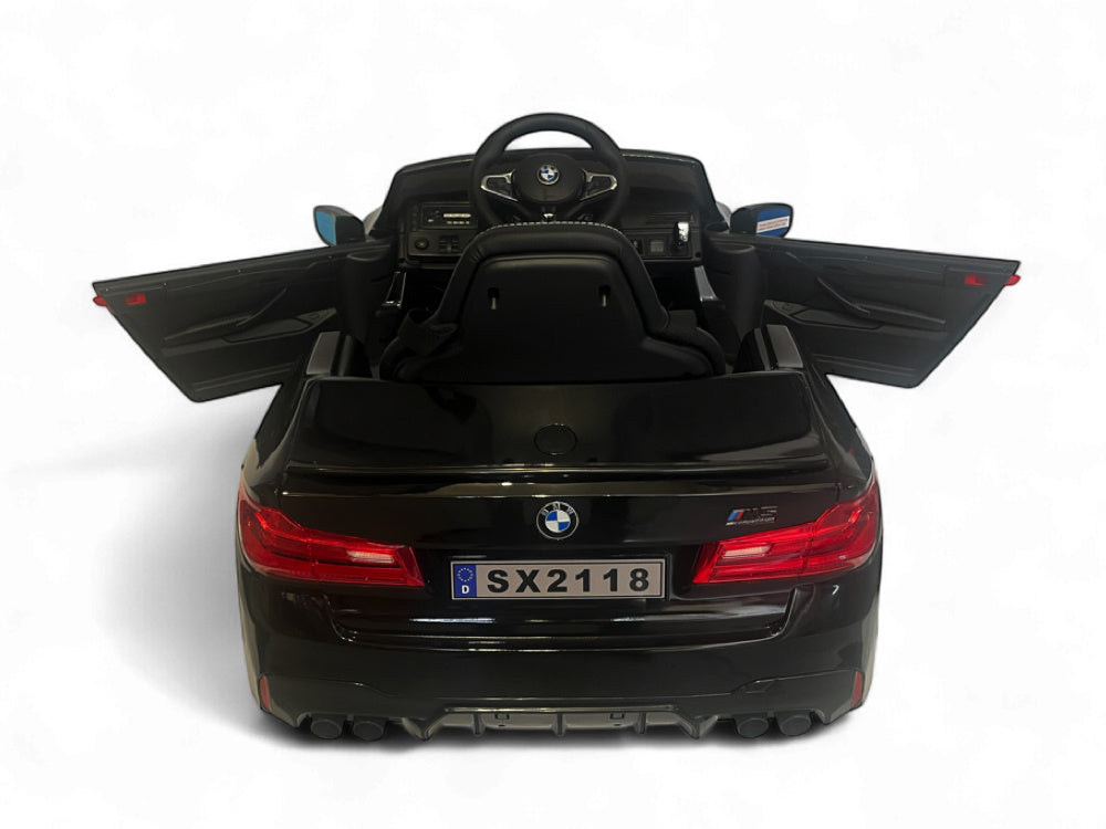 Bmw M5,Lithium, Leder Zitje, Rubberen Banden, Kinder Accu Auto!