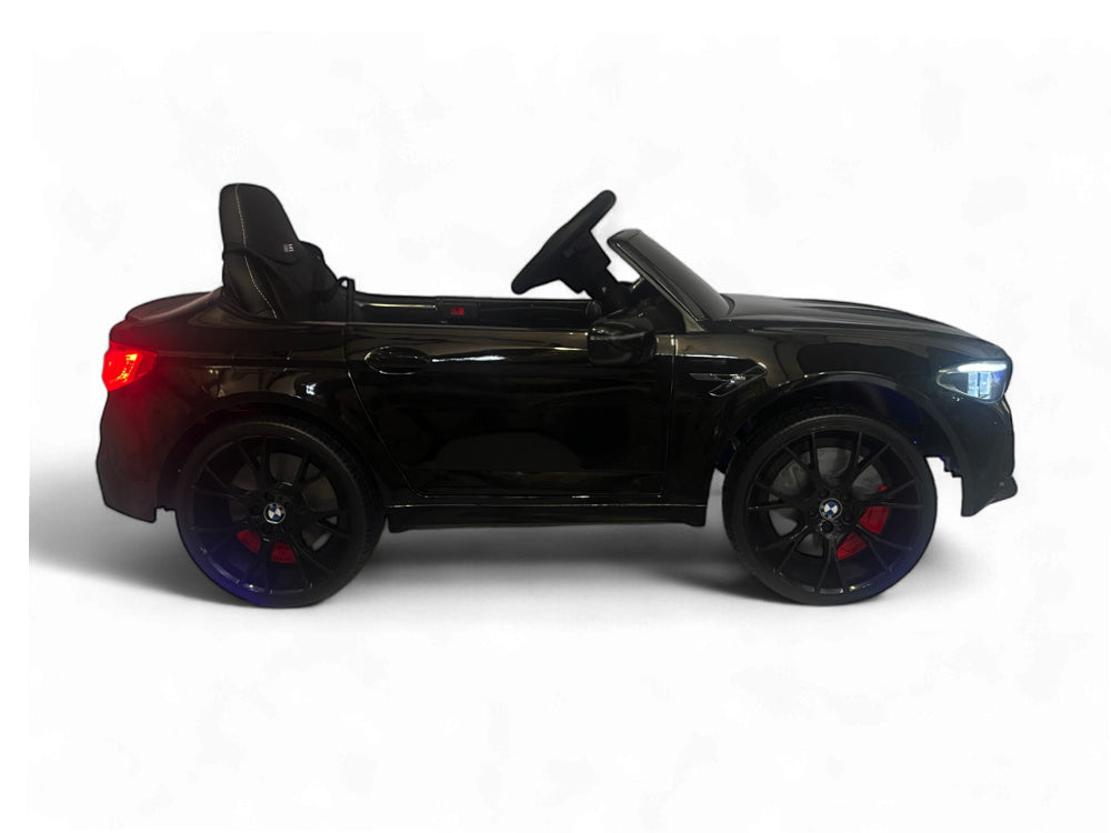 Bmw M5,Lithium, Leder Zitje, Rubberen Banden, Kinder Accu Auto!