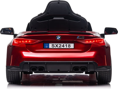 Bmw M4, 12 Volt Elektrische Kinderauto, Leder Zitje, Rubberen Banden, Kinder Accu Auto!