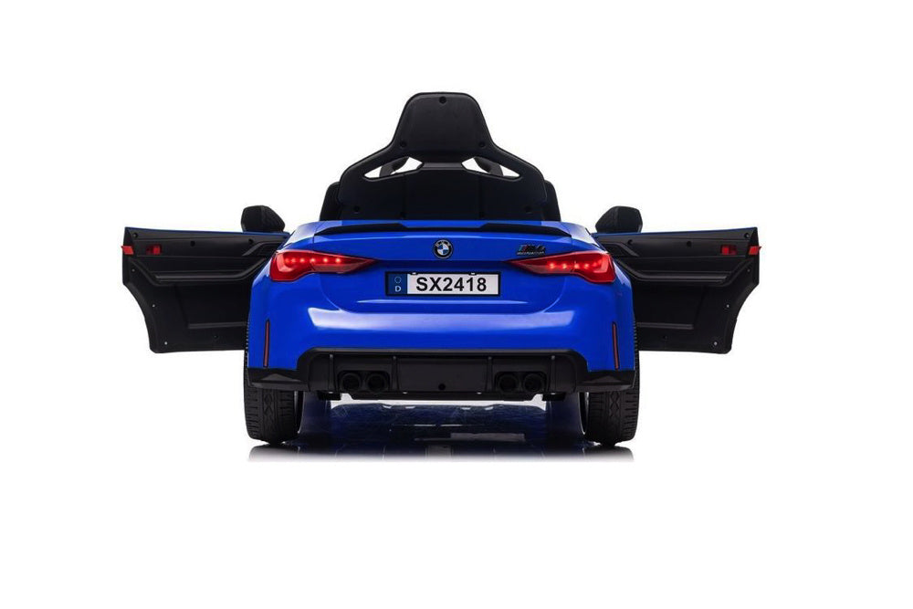 Bmw M4, 12 Volt Elektrische Kinderauto, Leder Zitje, Rubberen Banden, Kinder Accu Auto!