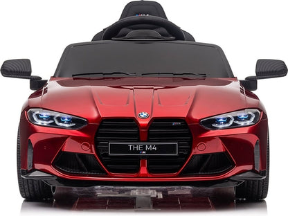 Bmw M4, 12 Volt Elektrische Kinderauto, Leder Zitje, Rubberen Banden, Kinder Accu Auto!