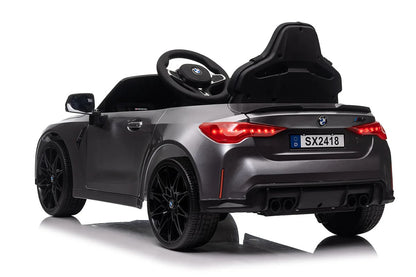Bmw M4, 12 Volt Elektrische Kinderauto, Leder Zitje, Rubberen Banden, Kinder Accu Auto!