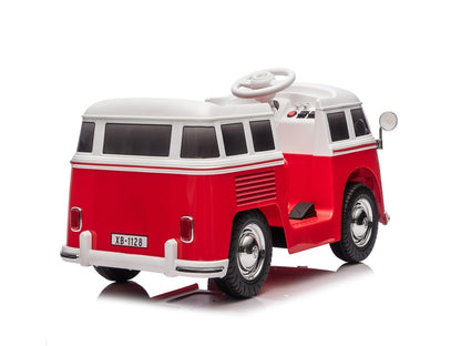 Volkswagen T1 Classic Bus, 12 Volt Kinderauto Met Rubberen Banden En Meer!