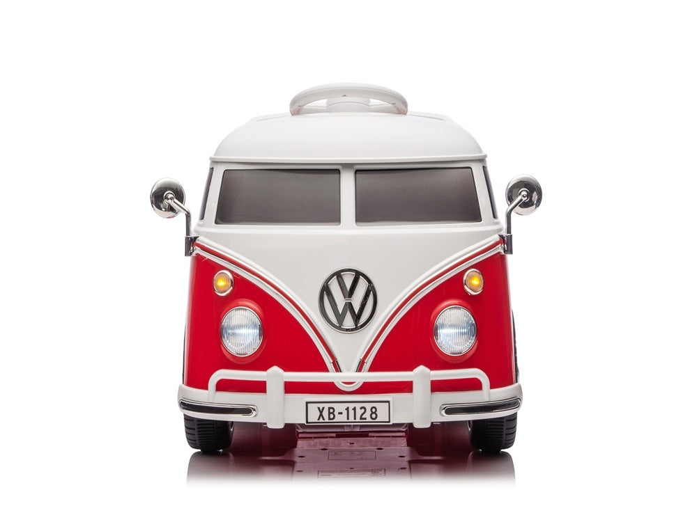 Volkswagen T1 Classic Bus, 12 Volt Kinderauto Met Rubberen Banden En Meer!