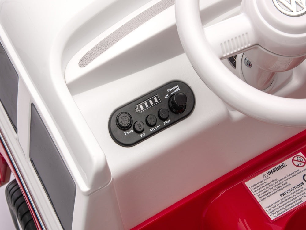 Volkswagen T1 Classic Bus, 12 Volt Kinderauto Met Rubberen Banden En Meer!