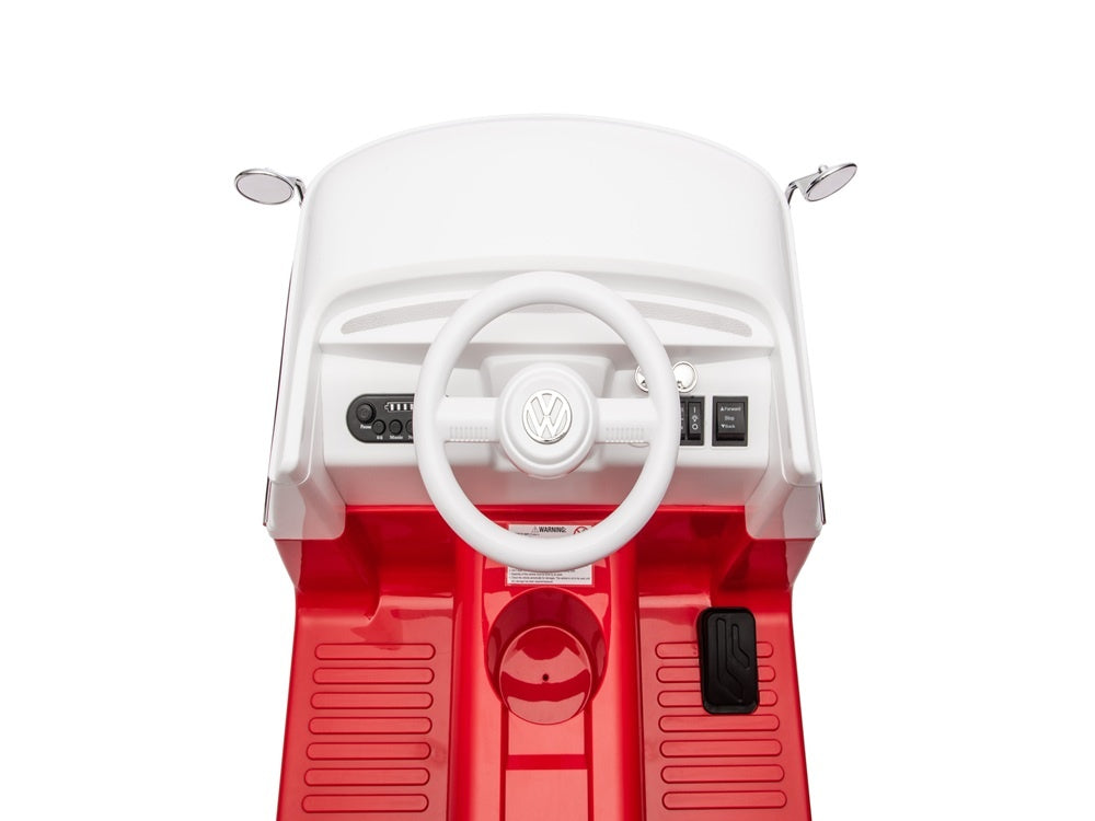 Volkswagen T1 Classic Bus, 12 Volt Kinderauto Met Rubberen Banden En Meer!