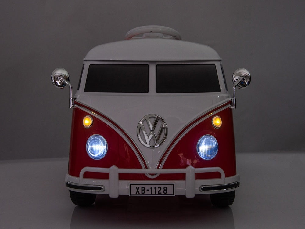 Volkswagen T1 Classic Bus, 12 Volt Kinderauto Met Rubberen Banden En Meer!