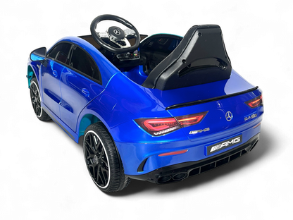 Mercedes Cla 45 S Amg Elektrische Kinderauto 12 Volt Elektrische Kinderauto Met Rubberen Banden, Leder Zitje En Meer!