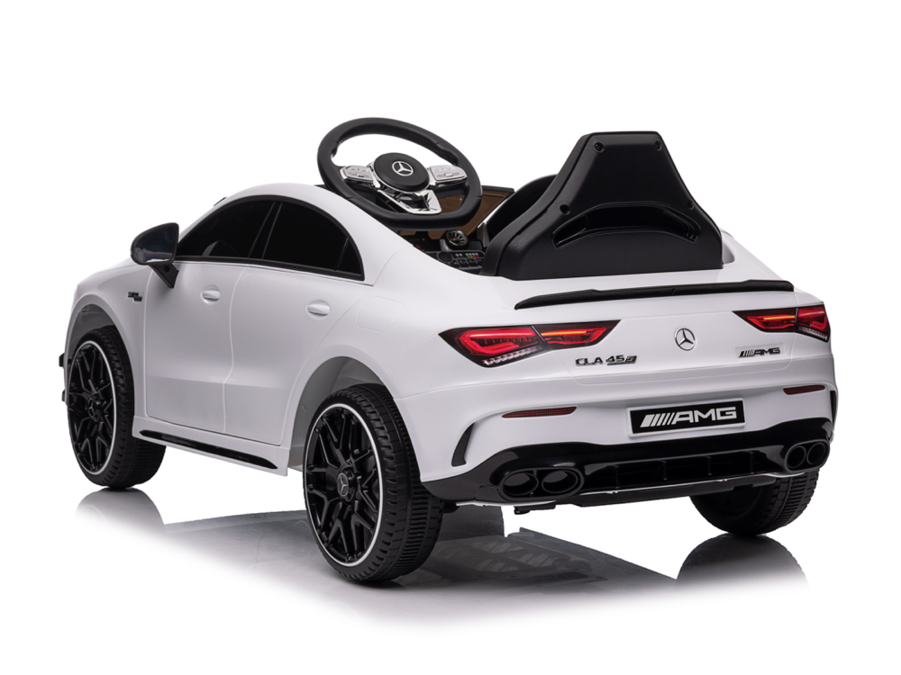 Mercedes Cla 45 S Amg Elektrische Kinderauto 12 Volt Elektrische Kinderauto Met Rubberen Banden, Leder Zitje En Meer!