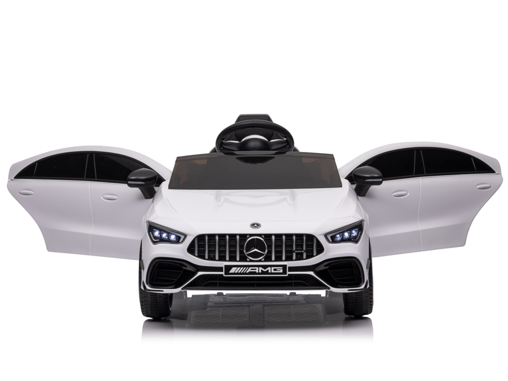 Mercedes Cla 45 S Amg Elektrische Kinderauto 12 Volt Elektrische Kinderauto Met Rubberen Banden, Leder Zitje En Meer!