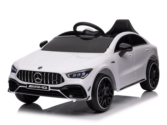 Mercedes Cla 45 S Amg Elektrische Kinderauto 12 Volt Elektrische Kinderauto Met Rubberen Banden, Leder Zitje En Meer!